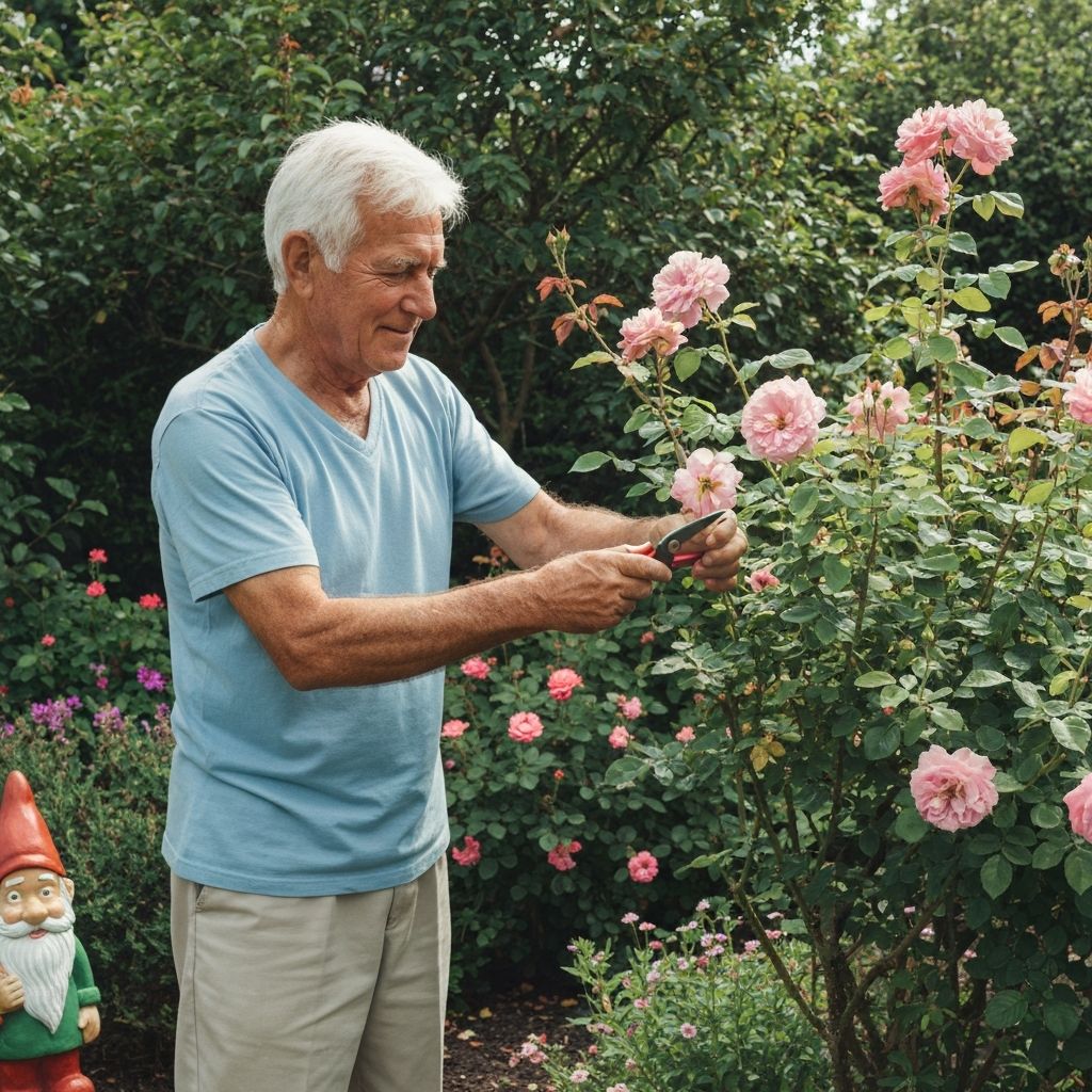 Person gardening peacefully