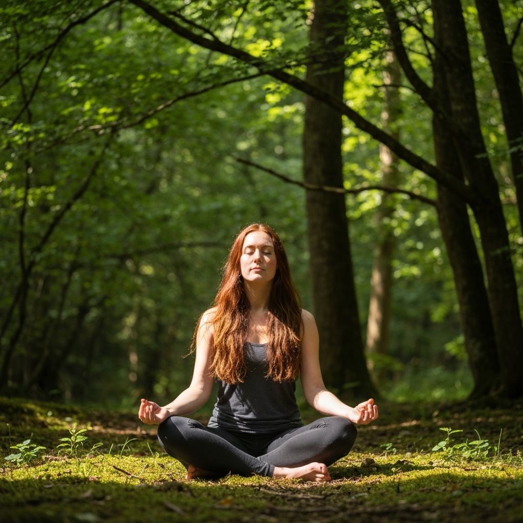 Person meditating peacefully